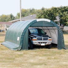 Tension Fabric Structures - Garages &amp; Storage - ClearSpan Storage Master Garage 12'W x 10'H x 24'L Round Style
