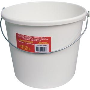 4 Gallon Square Plastic Buckets w/ Wire Handle & Plastic Grip