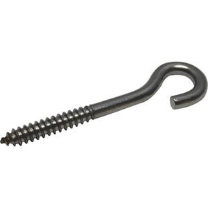 304 Stainless Steel Screw Hook - 1/4 x 3-1/2 - TekSupply