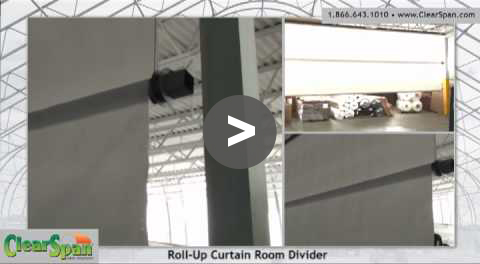 ClearSpan Roll-Up Curtain Room Divider - YouTube Video
