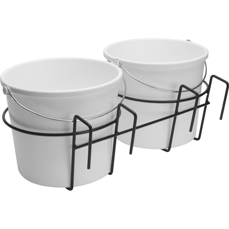 Double Bucket Holder Fits over 2" x 4" Wooden Fencing TekSupply