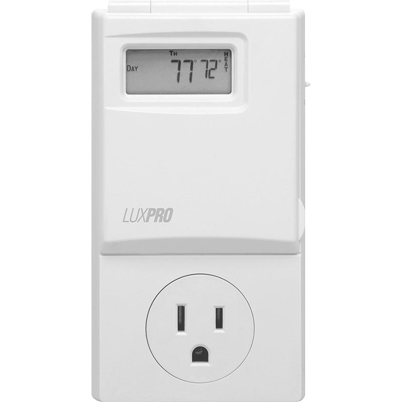Luxpro Heating and Cooling Programmable Outlet Thermostat TekSupply